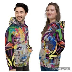 Willow Colorful All Over Graphic Street Art Unisex Hoody Size XXXL